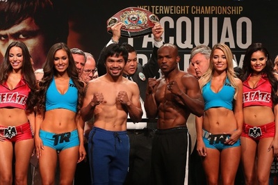 引退試合のパッキャオ、ブラッドリーとともに前日計量パス