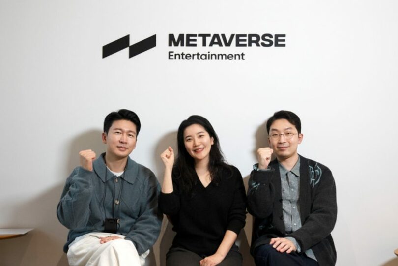 メタバースエンターテイメントの（左から）アン・ソンウォン氏、チュ・ジヨン氏、カン・ソング氏（写真=メタバスエンター）(c)NEWSIS
