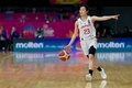 バスケットボール女子、アジアカップ準決勝、日本対ニュージーランド。ボールを持つ山本麻衣（2023年7月1日撮影）。(c)ANDY CHEUNG / AFP