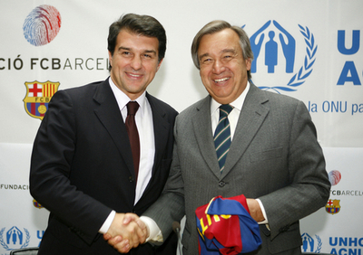 FCバルセロナ UNHCRとパートナーシップを結ぶ