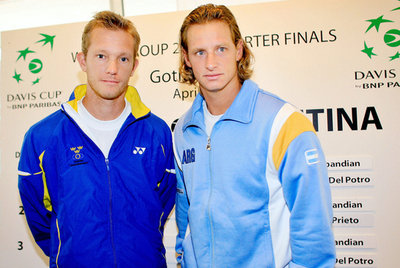 ＜男子テニス 07デビスカップ＞ベルギーとスウェーデン 準々決勝を控え記者会見に臨む - スウェーデン