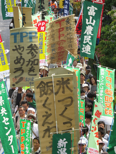 安倍首相に「恥を知れ」、都内で反TPPデモ