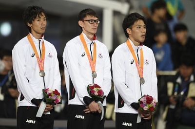 日本、男子4×100メートルリレーで銀 アジア大会