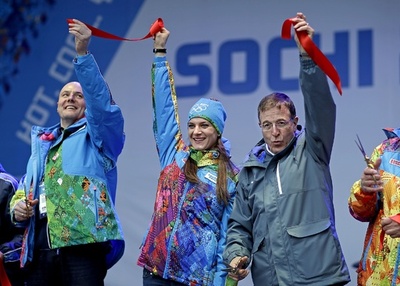 ソチ冬季五輪の選手村で開村式