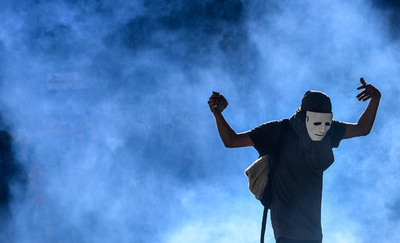 【今日の1枚】連鎖する暴動、一瞬の静寂 チリ