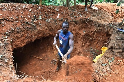 元カカオ生産者が押し寄せる違法な金鉱山、コートジボワール