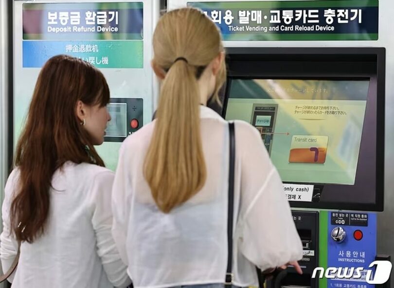 ソウル駅で1回用乗車券を購入する外国人観光客(c)news1