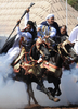 モロッコの首都ラバト（Rabat）で、伝統の騎馬戦術を再現する祭り「ファンタジア（Fantasia）」が開催された。写真は馬に乗る参加者（2009年7月9日撮影）。(c)AFP/FADEL