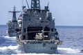 海上自衛隊の護衛艦「あけぼの」。オーストラリア軍提供（2024年4月7日撮影、8日提供）。(c)Leo BAUMGARTNER / AUSTRALIAN DEPARTMENT OF DEFENCE / AFP