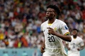 サッカーW杯カタール大会、グループH、韓国対ガーナ。チーム3点目のゴールを喜ぶガーナのモハメド・クドゥス（2022年11月28日撮影）。(c)Khaled DESOUKI / AFP