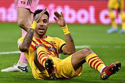 強盗被害のオーバメヤン、顎を負傷