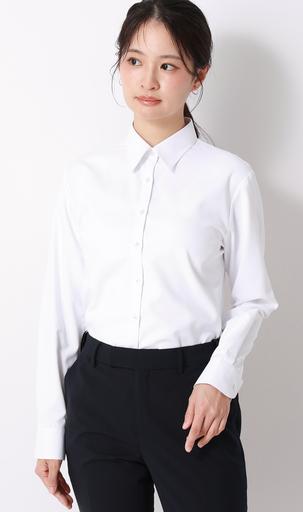 売上枚数前年比3倍と反響の大きい『透けないシャツ』をアップデート　襟裏の“ファンデ汚れ”が洗濯で簡単に落ちる“化粧品防汚生地”を採用