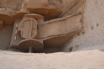 中国北西部の遺跡で中国最古の「双轅車」発見