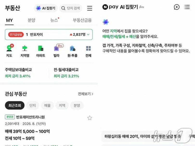ネイバーペイ不動産の画面(c)news1