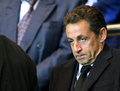 試合の観戦に訪れたニコラ・サルコジ（%%Nicolas Sarkozy%%）大統領。(c)AFP/FRANCK FIFE