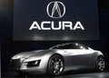 写真は7日、会場に展示された、アキュラ（%%Acura%%）のアドバンスド・スポーツカー・コンセプト（Advance Sports Car Concept）。(c)AFP/Jeff HAYNES