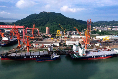 中国造船業、2023年上半期は三大指標すべてで世界一