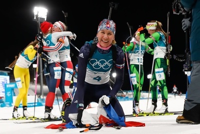 クズミナが3個目の五輪金、バイアスロン女子12.5kmマススタート