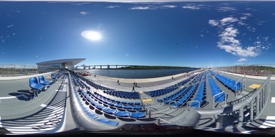 【360°パノラマ】海の森水上競技場、ボート・カヌーの会場②