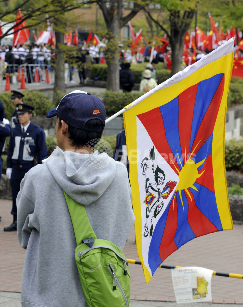 長野聖火リレーで妨害行為
