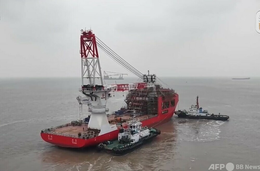 中国が独自開発した次世代深海多機能海洋作業船が進水 写真1枚 国際