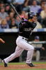 初回に二塁打を放つロッキーズの松井稼頭央。(c)AFP/Getty Images Doug Pensinger