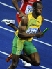 第12回世界陸上ベルリン大会（%%12th IAAF World Championships in Athletics Berlin%%）男子4×100メートルリレー決勝。ジャマイカが37秒31の大会新記録で優勝した。37秒62でトリニダード・トバゴが2位に、38秒02で英国が3位に入った。日本は38秒30で4位に入り、惜しくもメダル獲得を逃した。

　ウサイン・ボルト（%%Usain Bolt%%）は、第3走者としてジャマイカの金メダル獲得に貢献し、%%北京五輪%%に続き世界選手権でも短距離（100メートル、200メートル、4×100メートルリレー）3冠に輝いた。写真は男子4×100メートルリレー決勝に出場するウサイン・ボルト。（2009年8月22日撮影）(c)AFP/JOHN MACDOUGALL