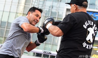 デラホーヤ氏が公開トレーニング 元6階級王者、来月リング復帰 写真10