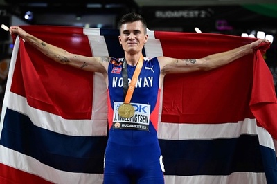 インゲブリクトセンが男子5000m連覇 男子やり投げはチョプラ金 世界陸上