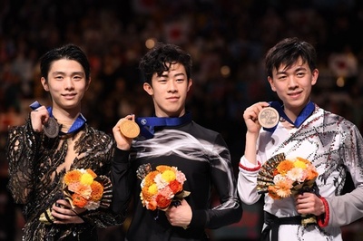 羽生は準優勝、チェンが衝撃の演技で世界フィギュア連覇達成