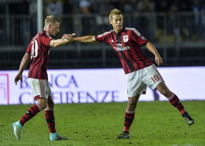 本田とトーレスが得点、ミランは敵地で勝ち点1拾う