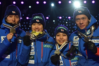 日本がジャンプ混合団体で銅メダル、ノルディック世界選手権