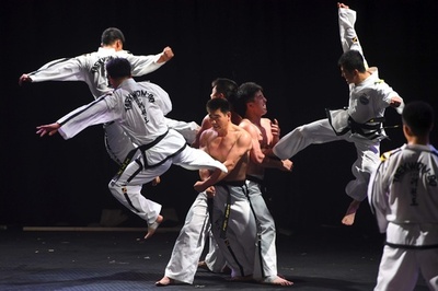 北朝鮮のテコンドー代表団、10年ぶりの韓国訪問で演武披露