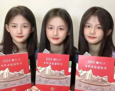 三つ子の3姉妹が同じ大学に入学 中国