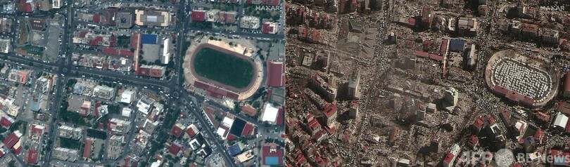衛星写真で見る地震前後の被災地 トルコ