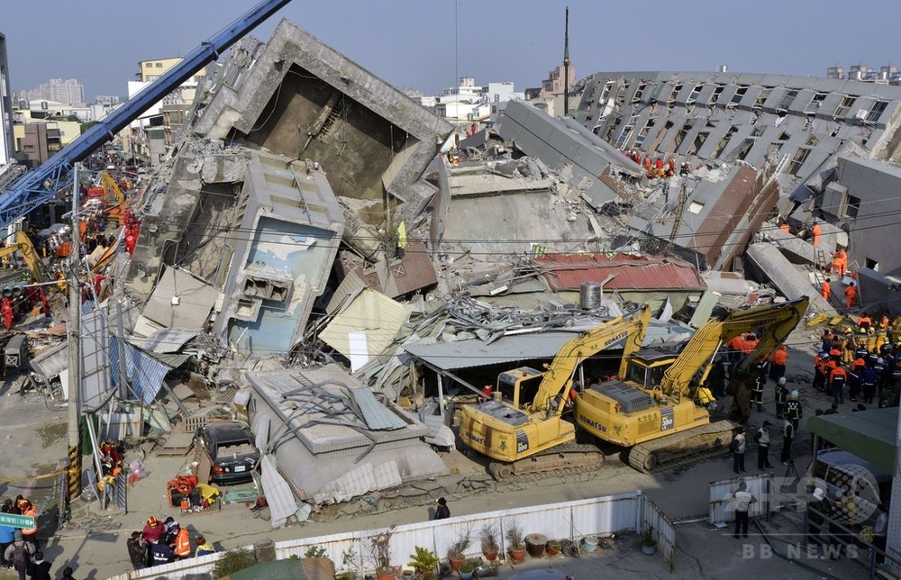 台湾地震、死者28人に 120人以上の救助急ぐ 写真3枚 国際ニュース：AFPBB News