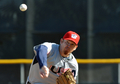 第2回ワールド・ベースボール・クラシック（%%2009 World Baseball Classic%%）強化試合、トロント・ブルージェイズ（%%Toronto Blue Jays%%）対米国。9回に登板し0回2／3を投げ3安打3失点を喫した米国のJ・J・プッツ（%%J.J. Putz%%）。試合は米国が5-6でサヨナラ負けを喫した。（2009年3月4日撮影）(c)AFP/Getty Images/Al Messerschmidt