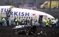 オランダ・首都アムステルダム（Amsterdam）のスキポール（Schiphol）空港で墜落したトルコ航空（Turkish Airlines）ボーイング（Boeing）737-800型旅客機（2009年2月25日撮影）。(c)AFP/ANP/UNITED PHOTOS/TOUSSAINT KLUITERS