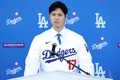 米大リーグ（MLB）、ロサンゼルス・ドジャースの入団会見に臨む大谷翔平（2023年12月14日撮影）。(c)Meg Oliphant/Getty Images/AFP