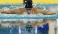 第17回アジア競技大会（17th Asian Games、Asiad）競泳男子200メートル個人メドレー決勝。競技に臨む萩野公介（Kosuke Hagino、2014年9月22日撮影）。(c)AFP/PHILIPPE LOPEZ