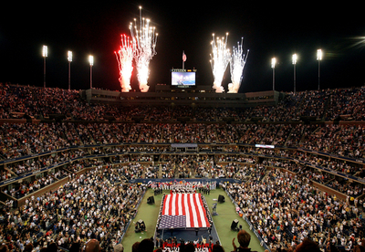 全米オープンテニスの開会式に歴代優勝者が出席