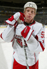 写真は、公開練習に臨むニューヨーク・アイランダーズ（%%New York Islanders%%）のジェイソン・ブレイク（%%Jason Blake%%）。(c)AFP/Getty Images Jim McIsaac
