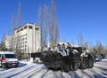 ウクライナ北部プリピャチで行われた軍事訓練（2022年2月4日撮影）。(c)Sergei Supinsky / AFP