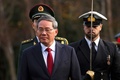 ニュージーランドを訪問し、歓迎式典に臨む中国の李強首相。首都ウェリントンで（2024年6月13日撮影）。(c)Hagen Hopkins / POOL / AFP