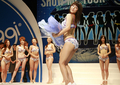 2007年10月16日、都内で開かれたトリンプ主催の「SHOW ME YOUR sloggi」コンテストで優勝した渡辺花穂（Kaho Watanabe）さん。(c)AFP/Yoshikazu TSUNO