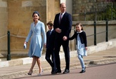 ウィリアム英王子一家、イースター礼拝に参加