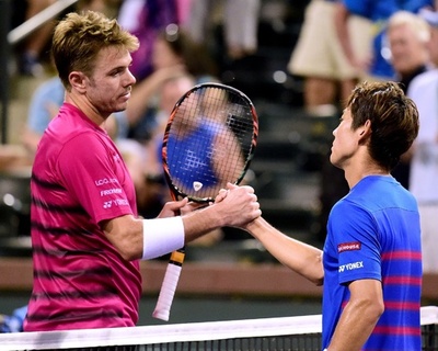 西岡はワウリンカに一歩及ばず、2度の好機逃す BNPパリバOP