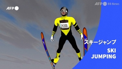 字幕：ビデオグラフィック「スキージャンプ」