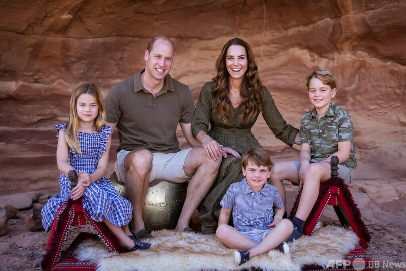 英王室、ウィリアム王子一家の写真公開 クリスマスカード用