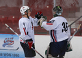 試合に勝利し喜ぶ米国ホワイトチームのベン・スミス（%%Ben Smith%%）とケント・パターソン（%%Kent Patterson%%）。(c)AFP/Getty Images Phillip MacCallum